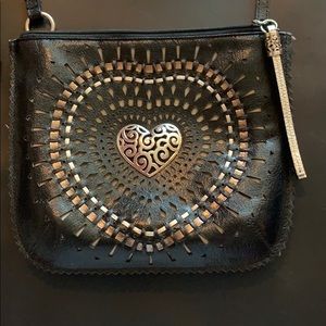 Black crossbody leather bag